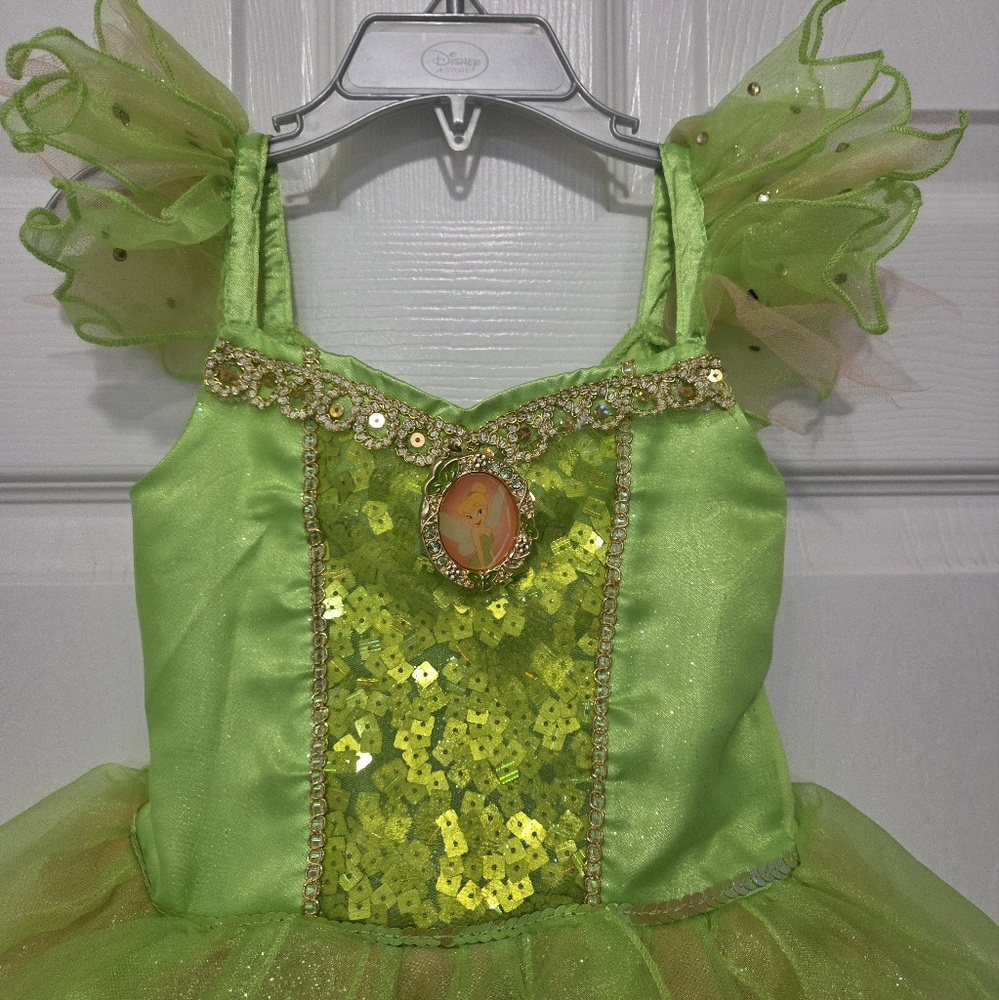 Disney Store Tinkerbell Green Dress Halloween Costume Bundle Toddler Size 3 - Picture 3 of 17